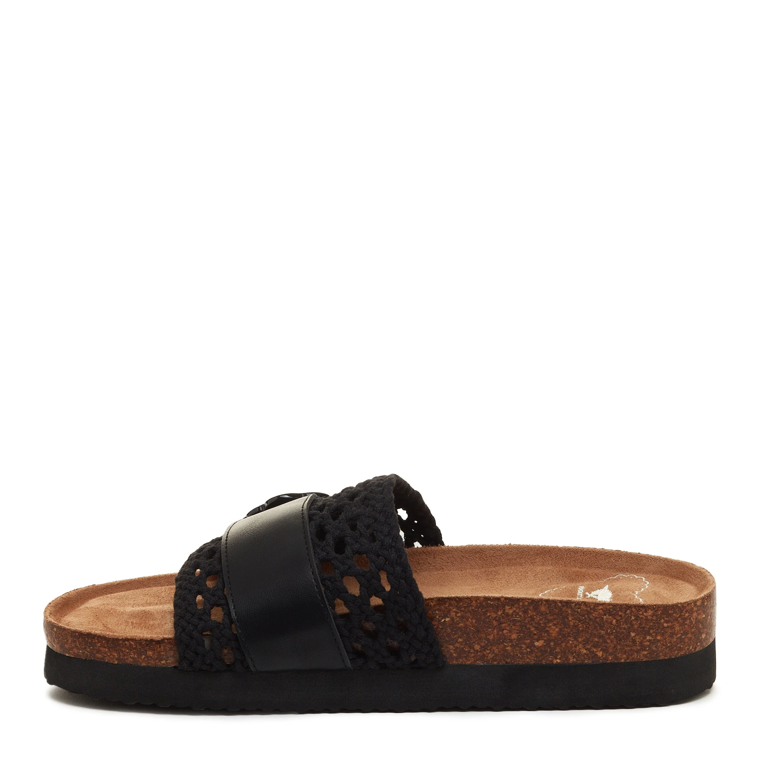 Alma Black Crochet Strap Sandals - Image 3
