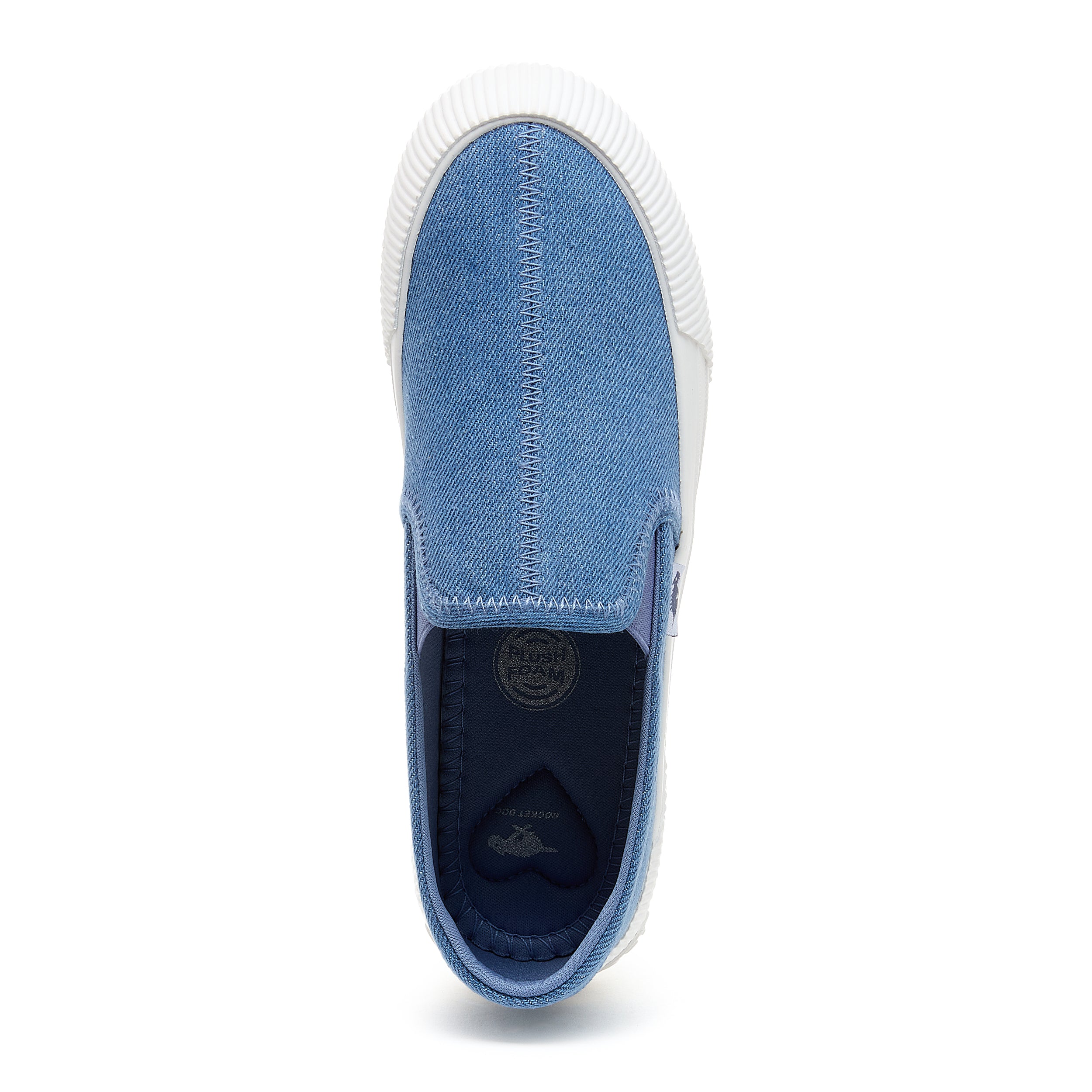 Cheery Blue Denim Slip-On Plimsoll Trainers - Image 6