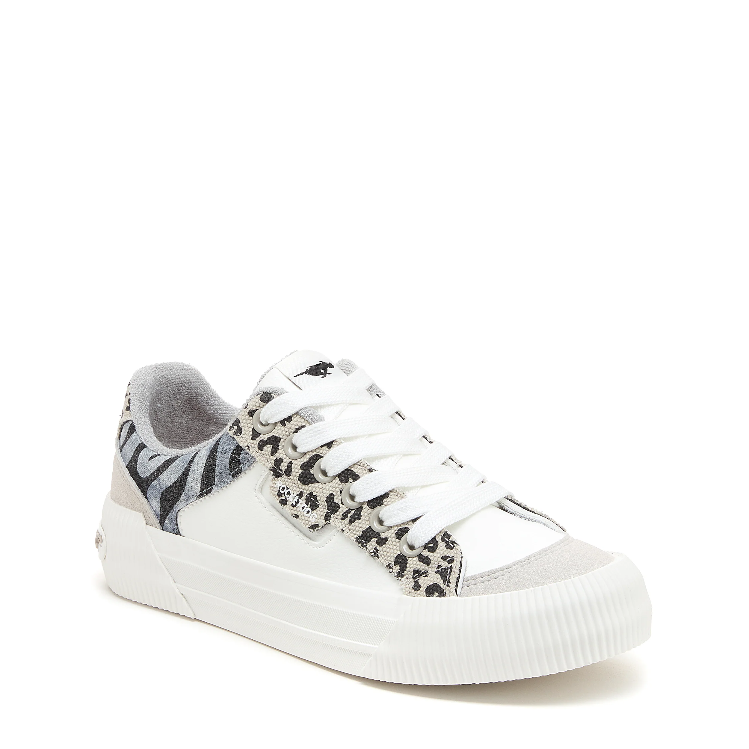 Cheery Grey Animal Print Colour Block Trainers - Image 2