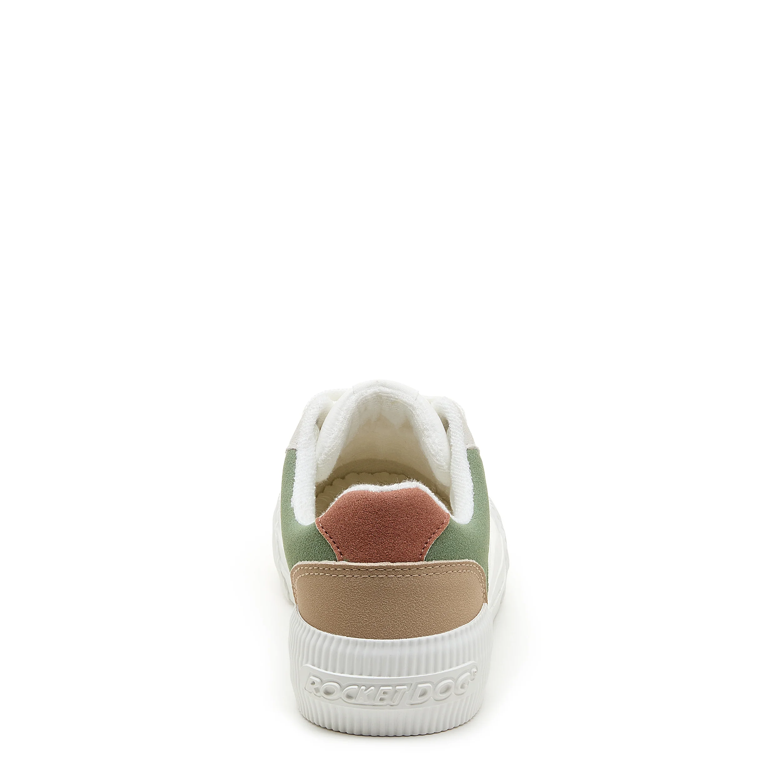 Cheery White Olive Colour Block Trainers - Image 4
