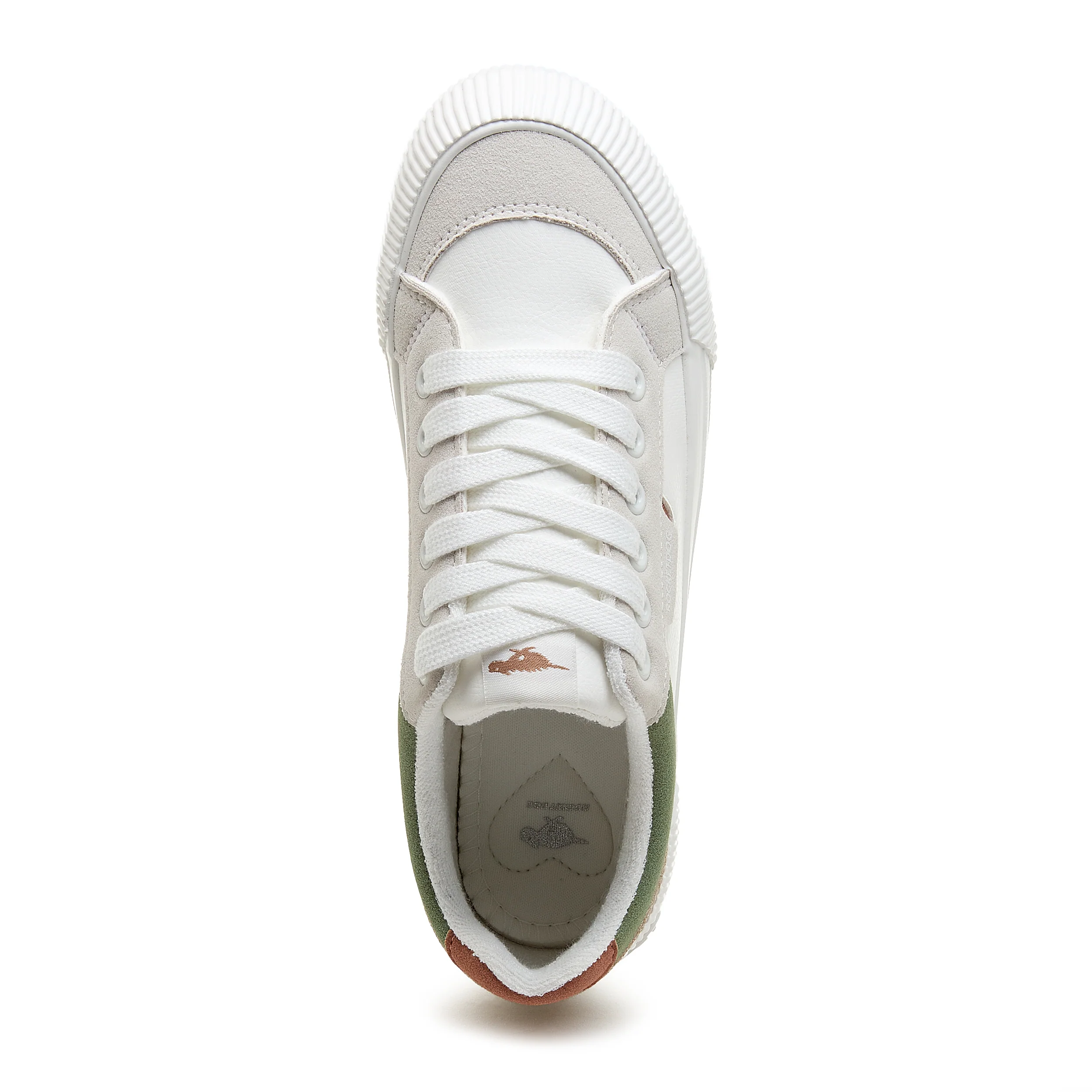 Cheery White Olive Colour Block Trainers - Image 6