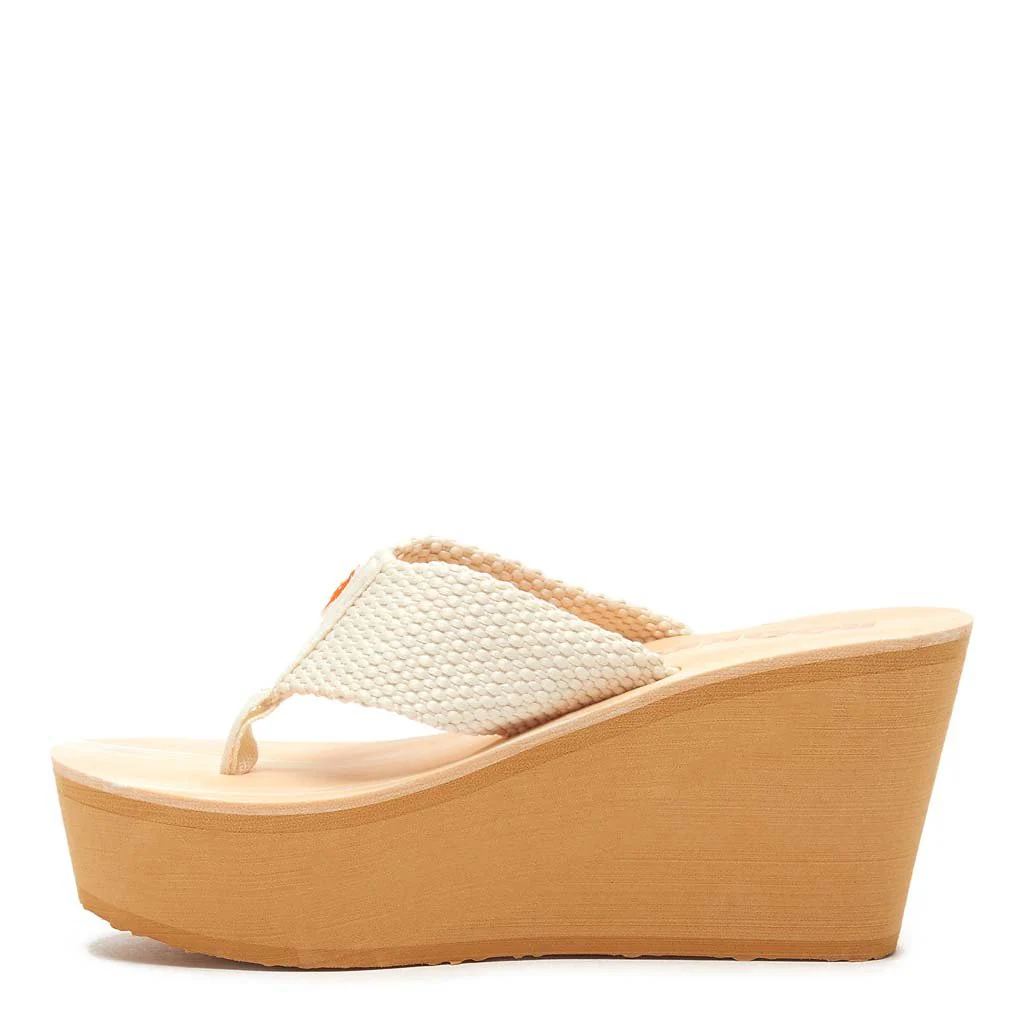 Diver Cream Wedge Flip-Flops - Image 4