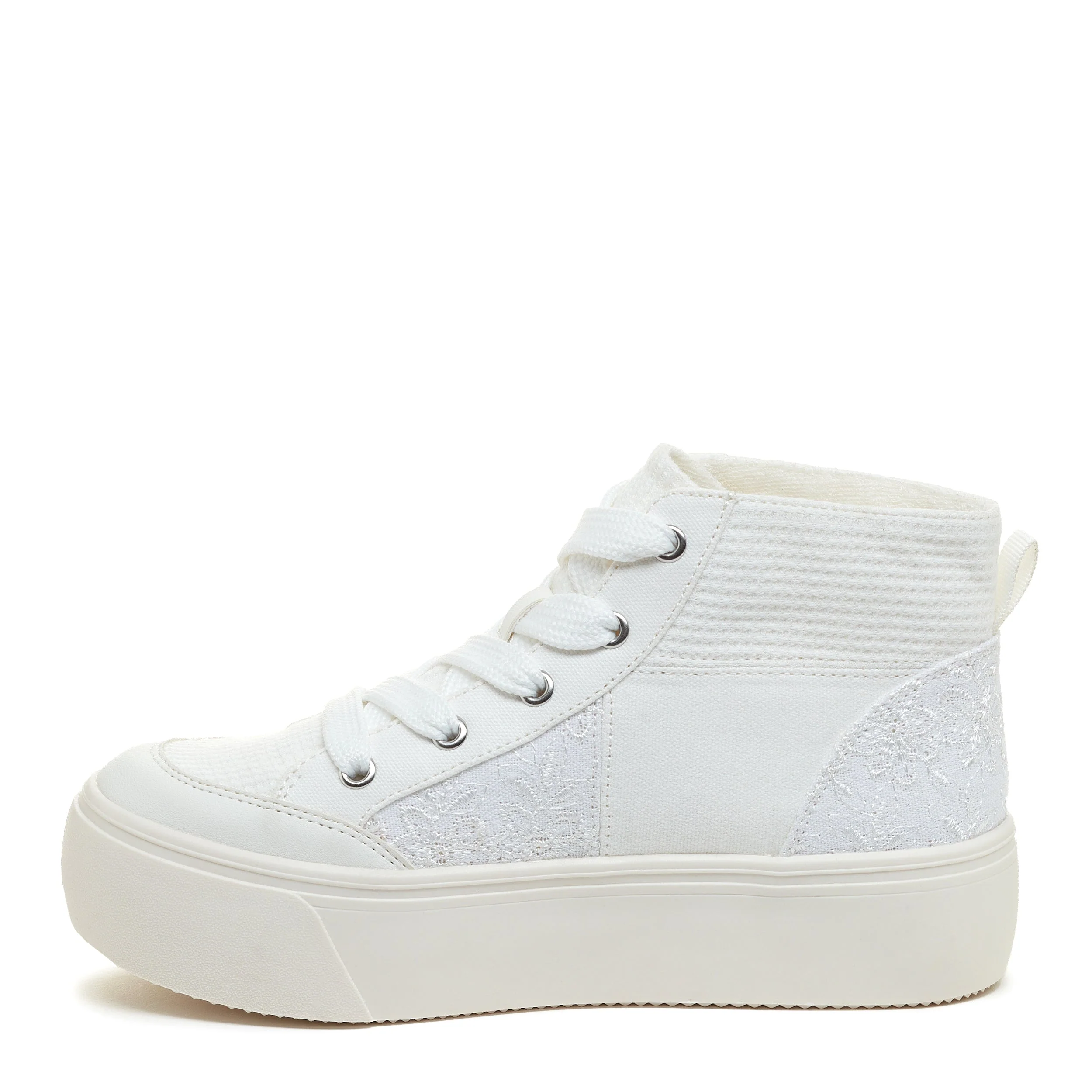Flair White Patchwork Platform Trainers - Image 4