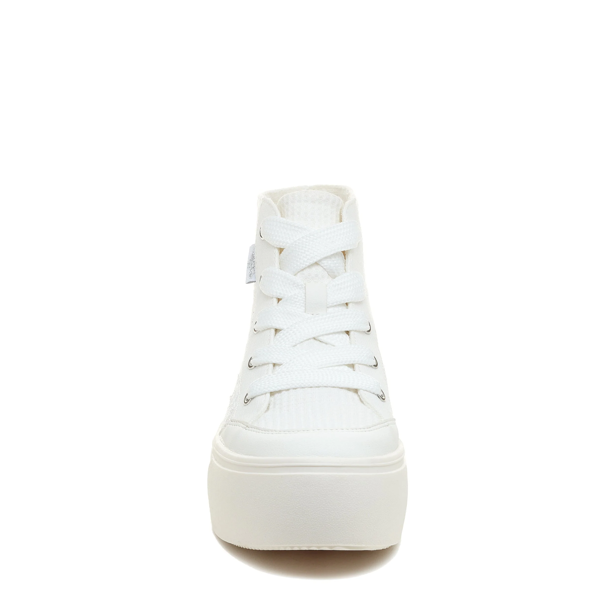 Flair White Patchwork Platform Trainers - Image 5