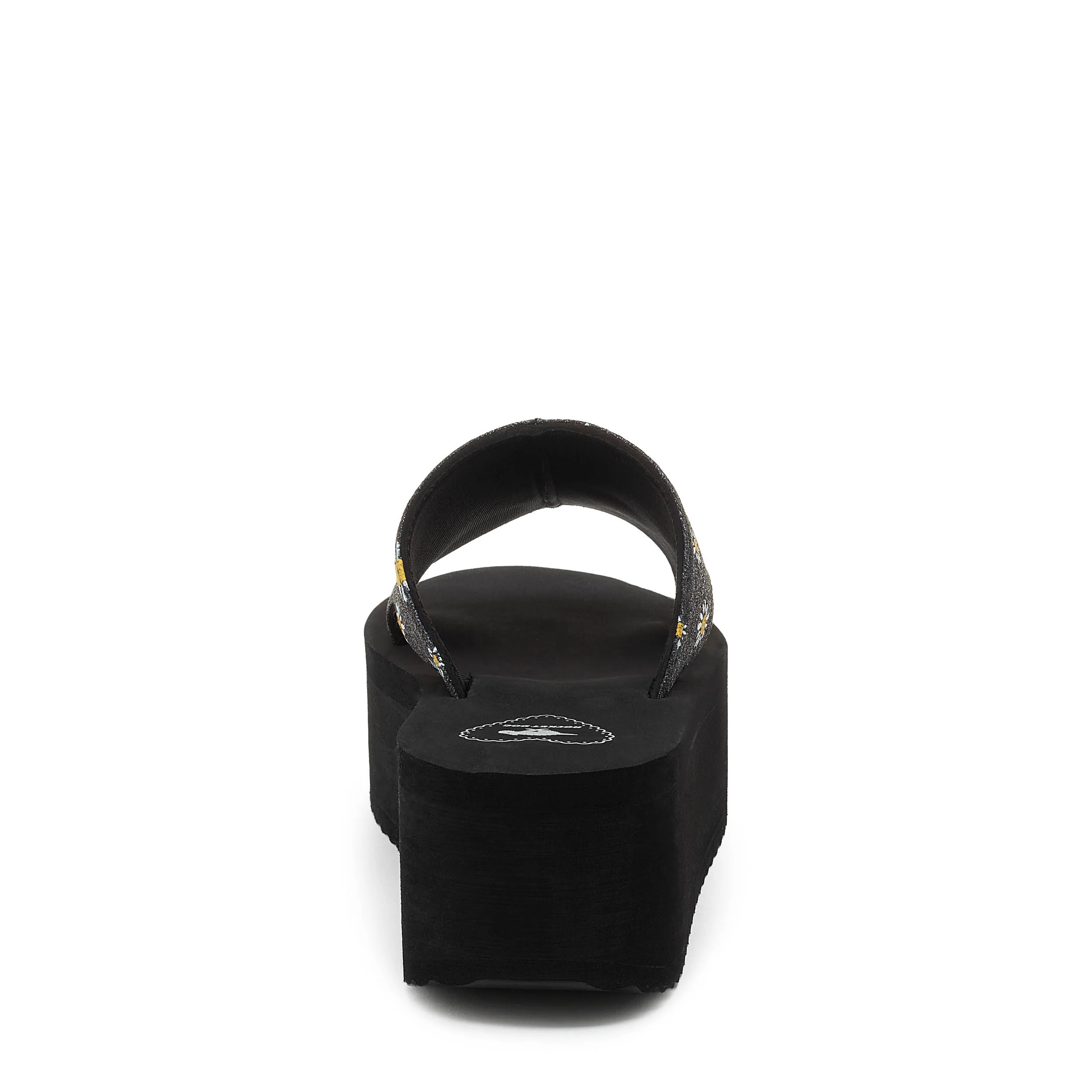 Honalo Black Daisy Platform Sandals - Image 3