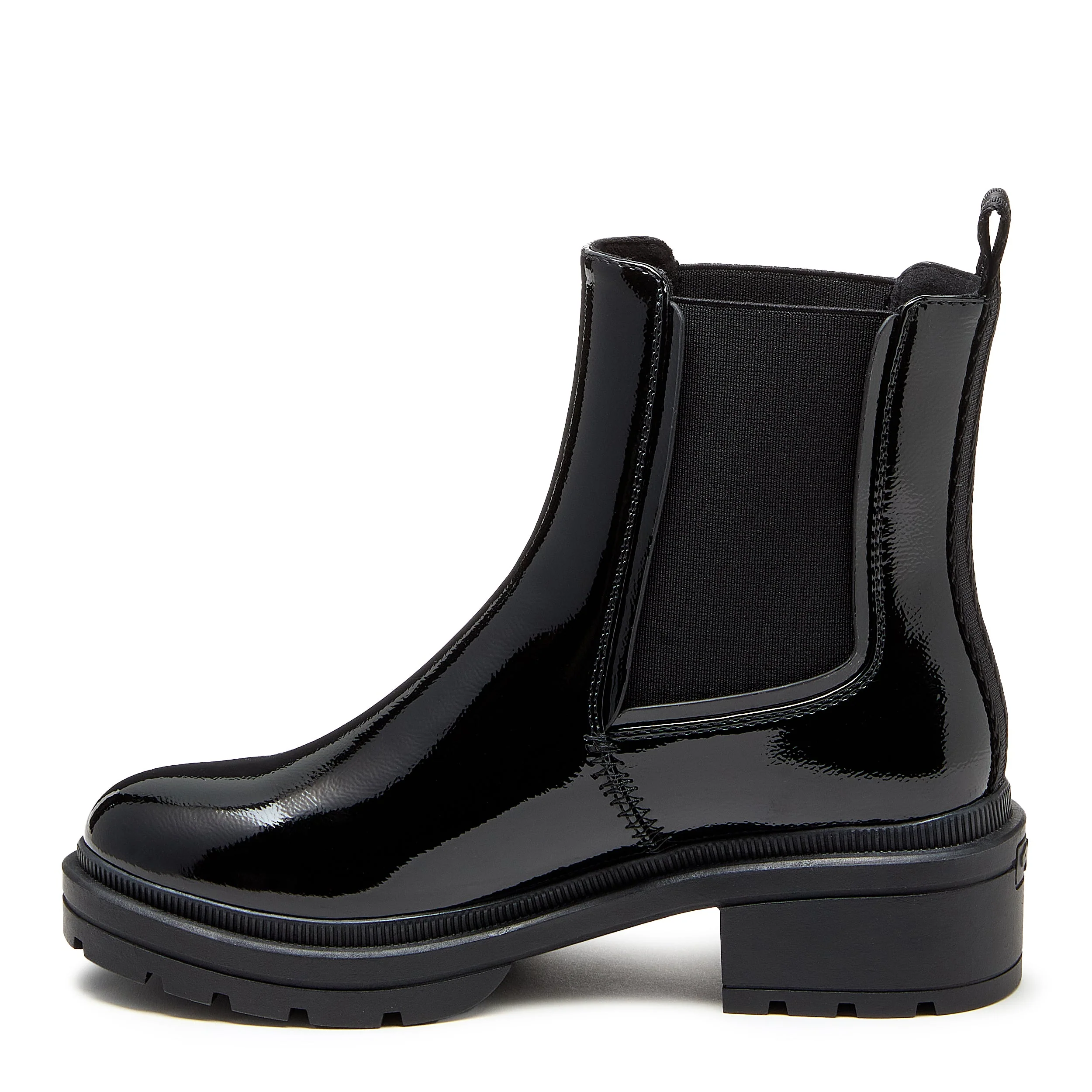 Iggie Black Patent Chelsea Boots - Image 3