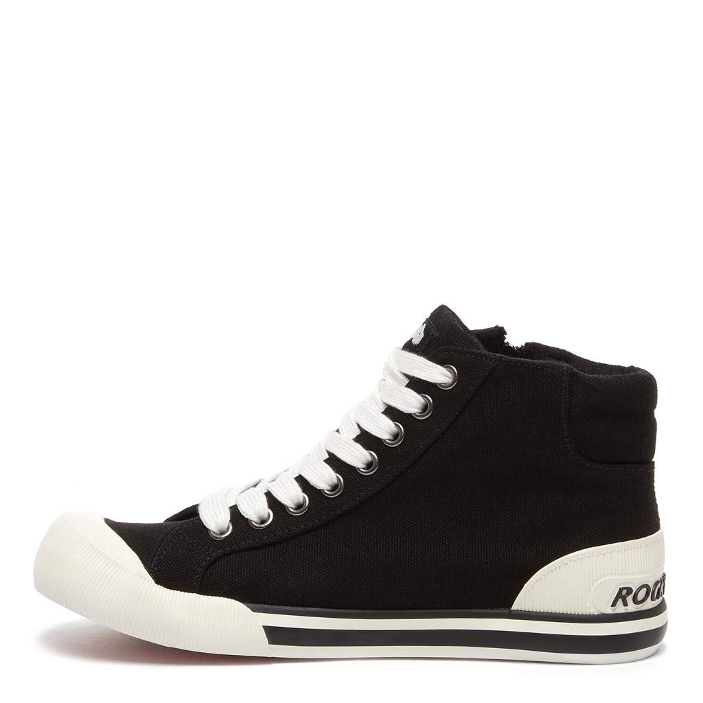 Jazzin Black Canvas High Top Trainers - Image 4