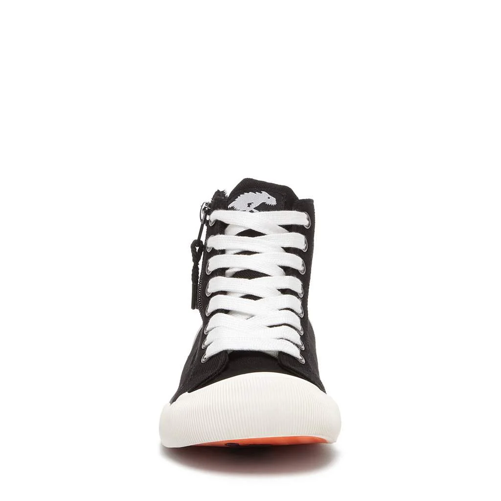 Jazzin Black Canvas High Top Trainers - Image 5