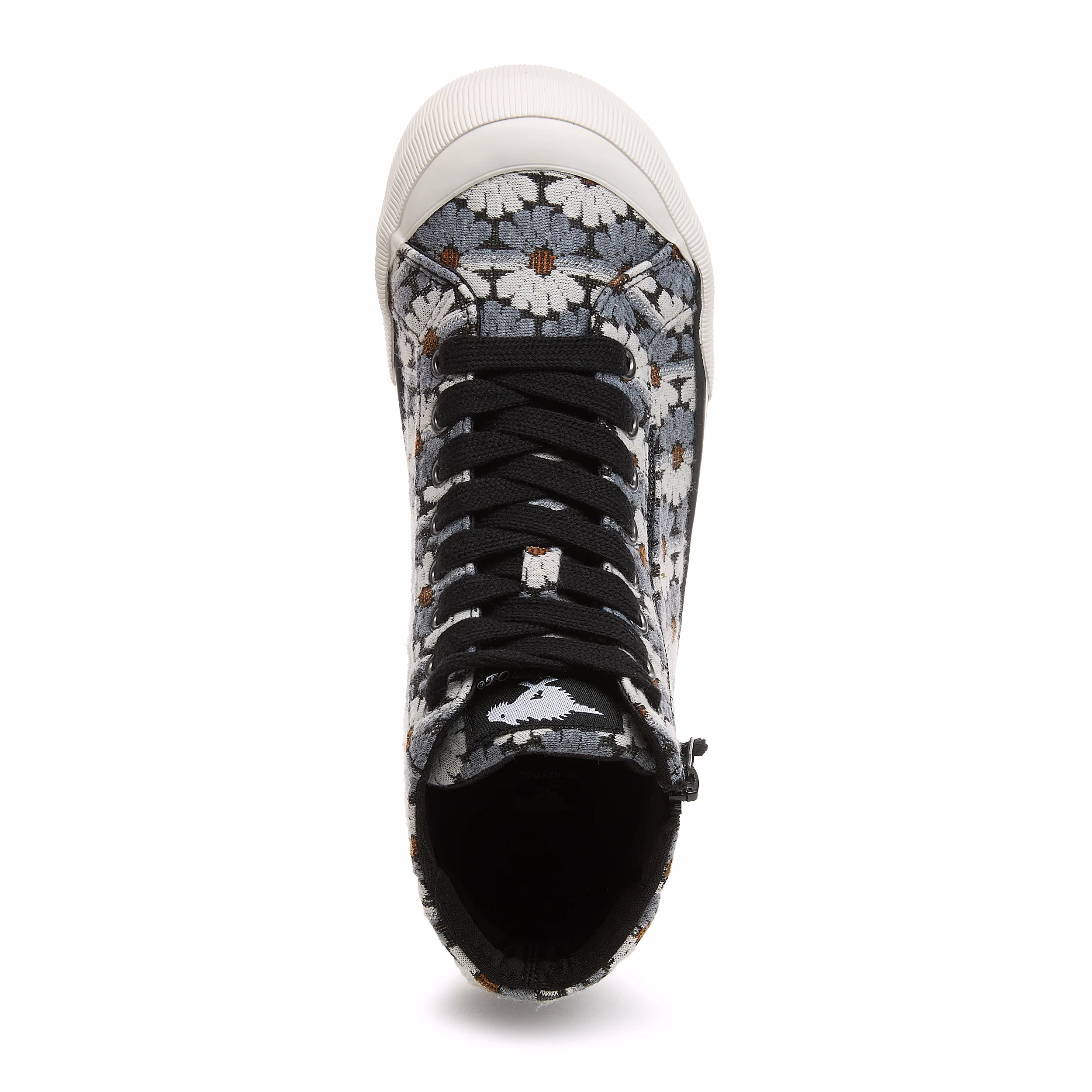 Jazzin Black Grey Floral High-top Trainers - Image 6