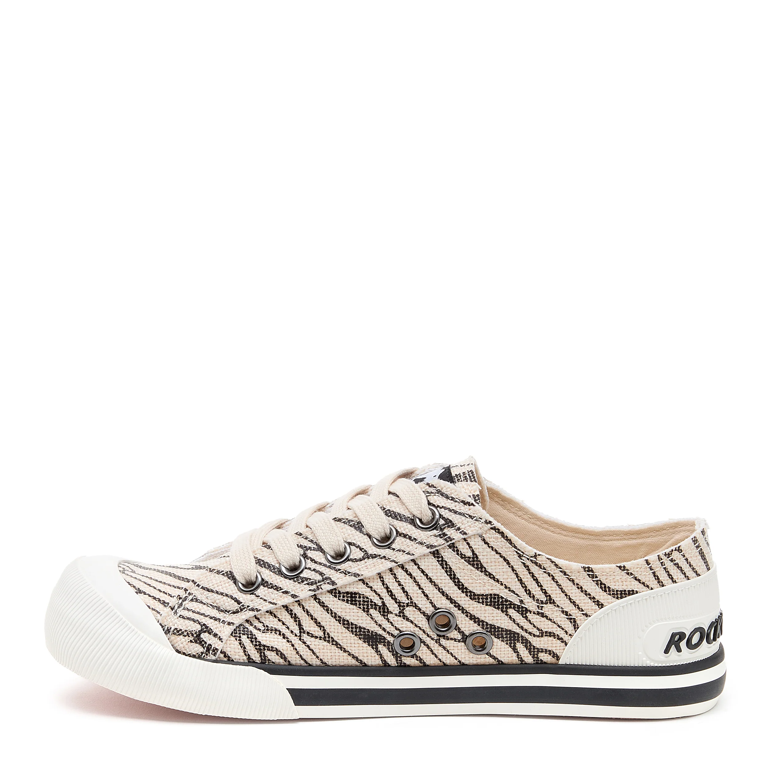 Jazzin Black/White Print Trainers - Image 3