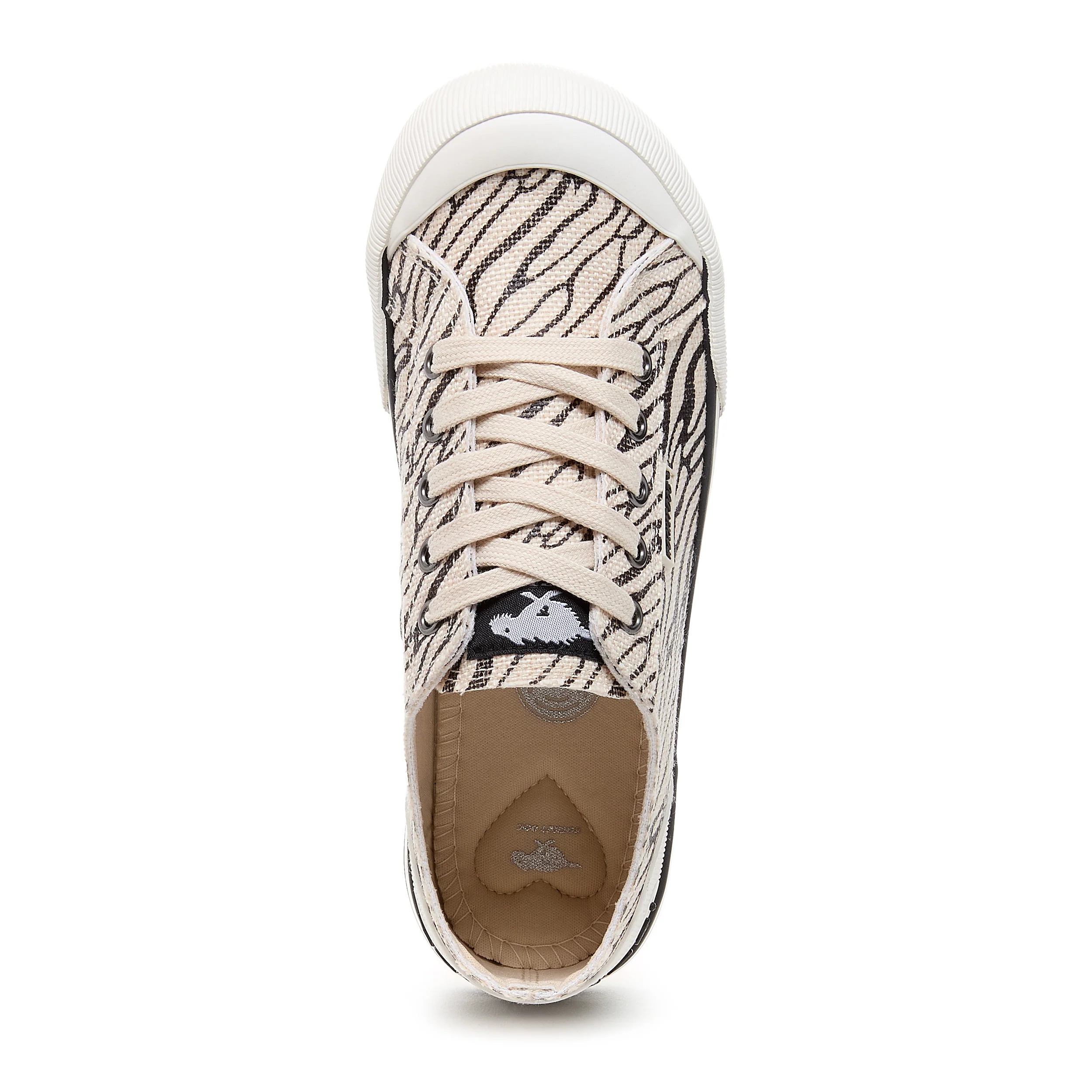 Jazzin Black/White Print Trainers - Image 6