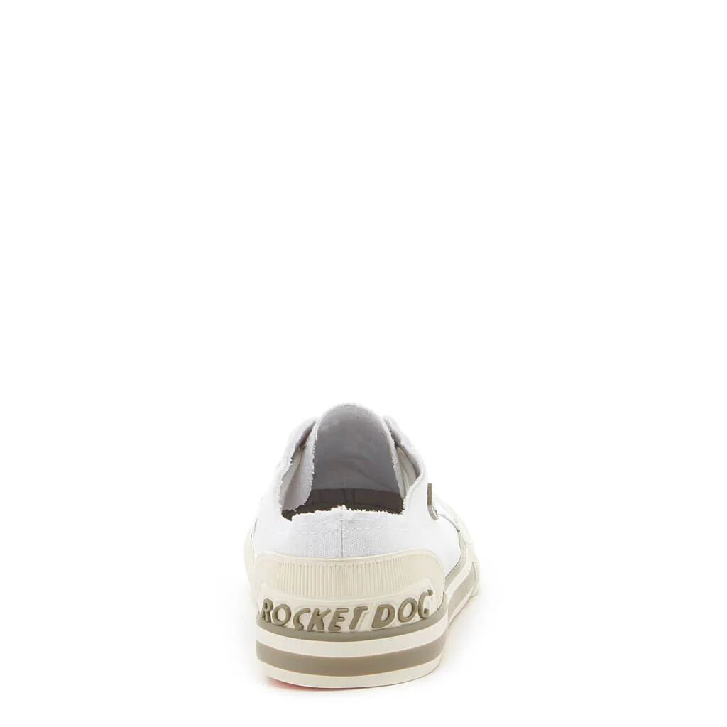 Jazzin White Canvas Trainers - Image 3