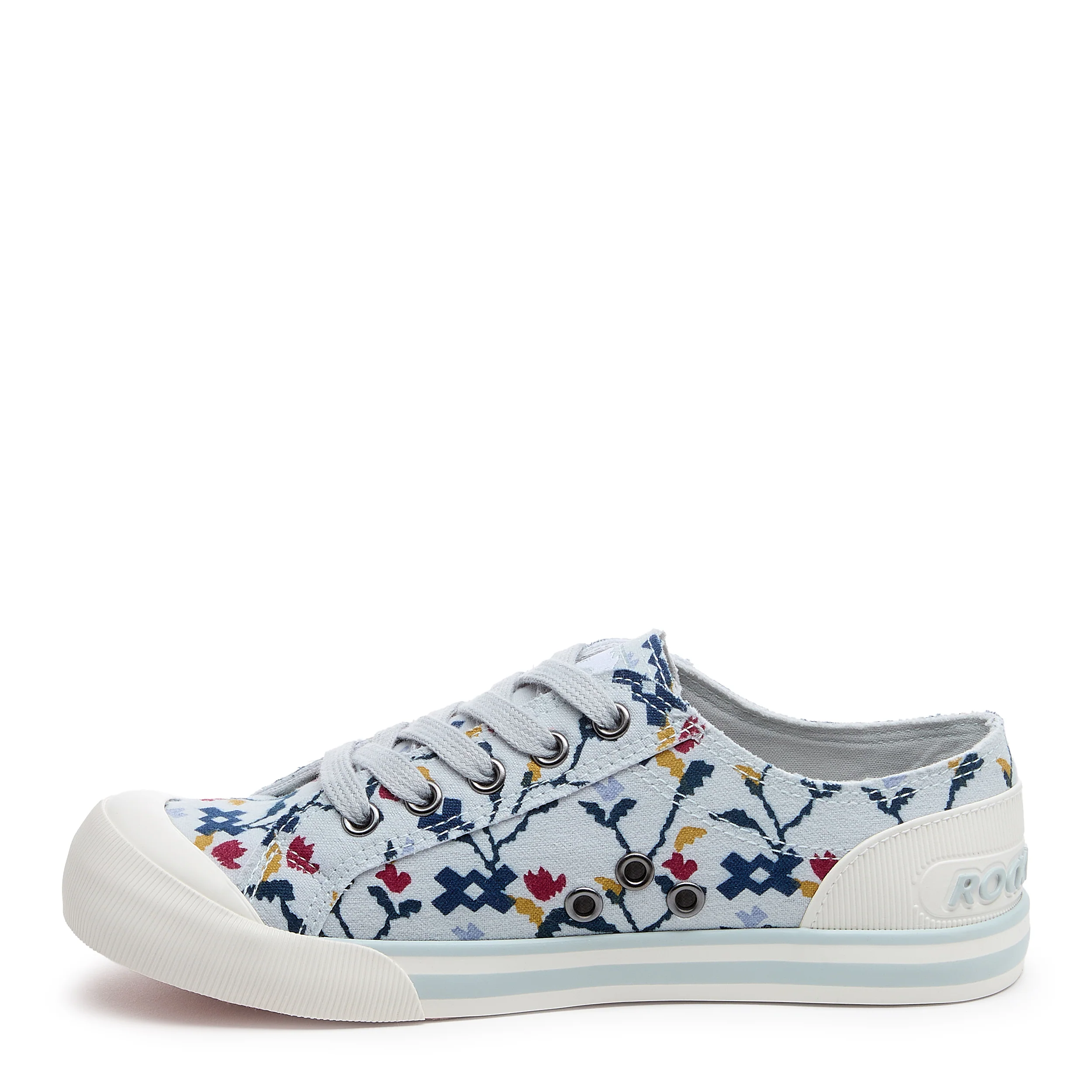 Jazzin Light Blue Floral Trainers - Image 3