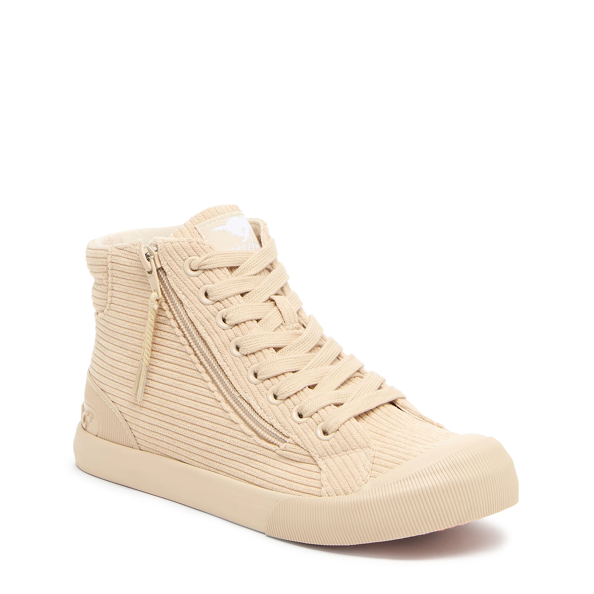 Jazzin Natural Corduroy High-top Trainers - Image 2