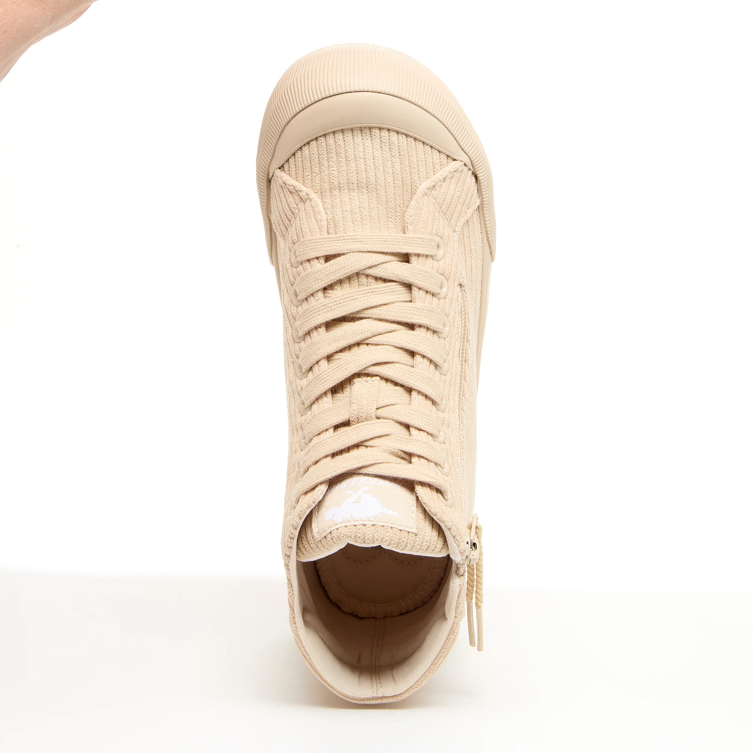 Jazzin Natural Corduroy High-top Trainers - Image 6