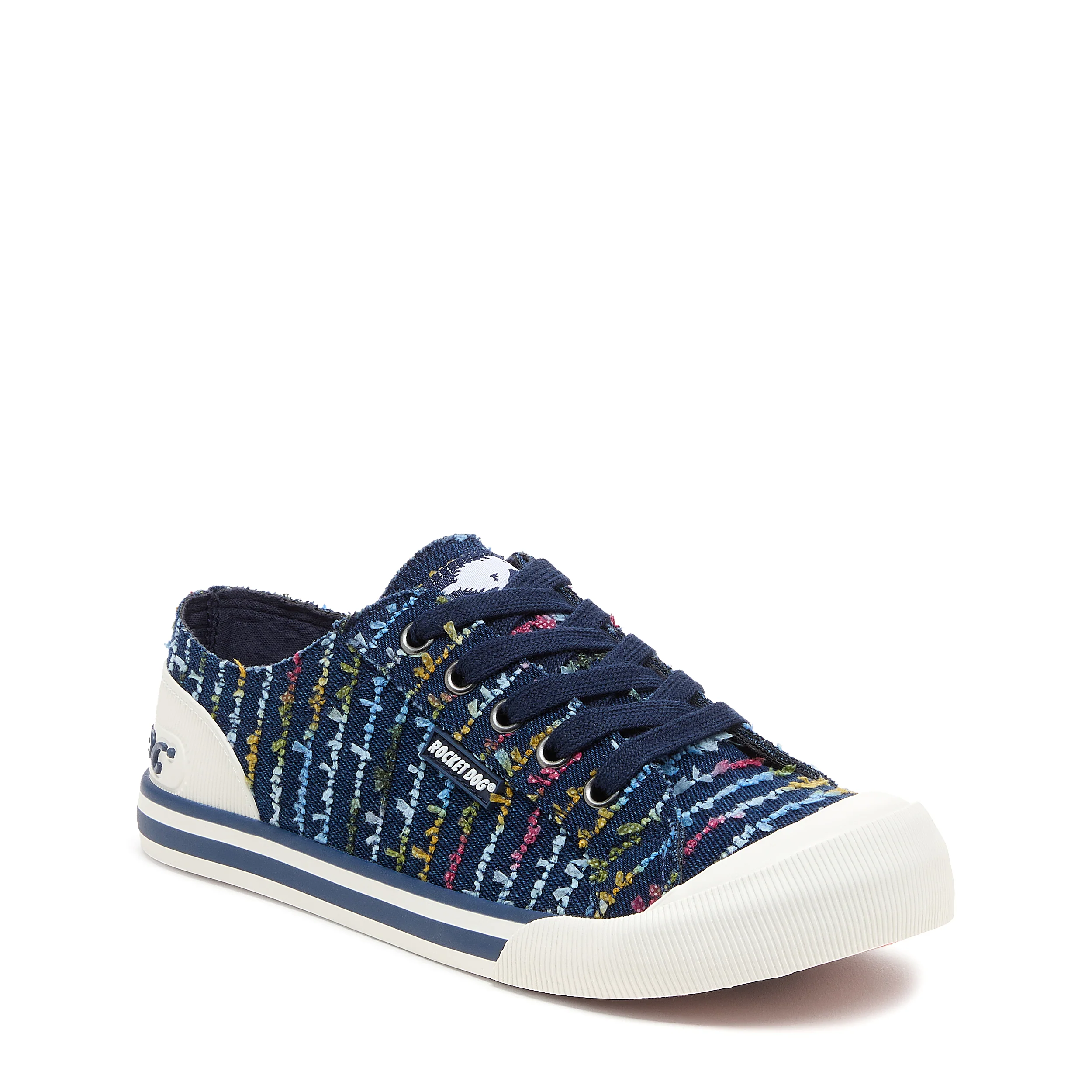 Jazzin Navy Multi Canvas Trainers - Image 2