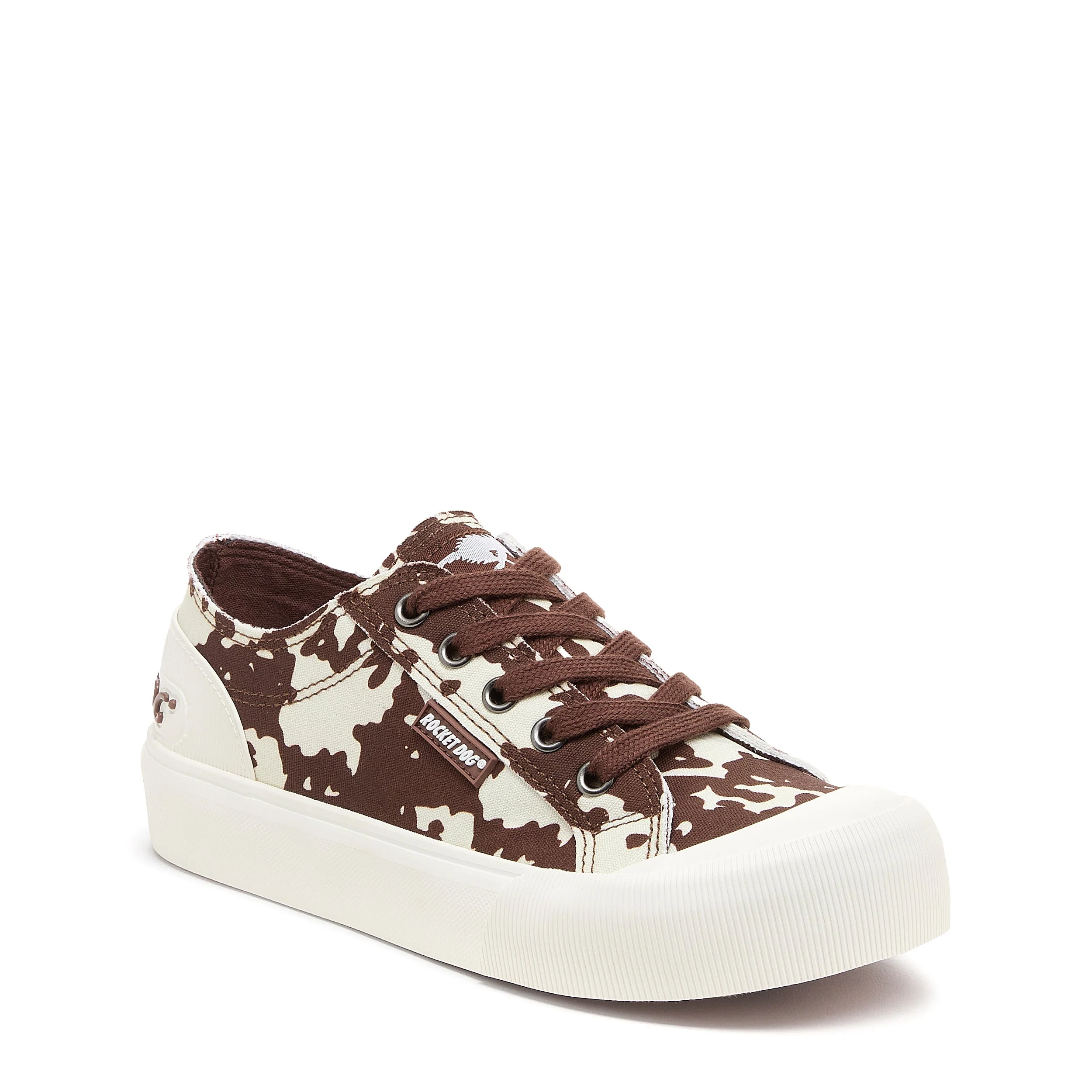 Jazzin Plus Brown Cow Print Trainers - Image 3