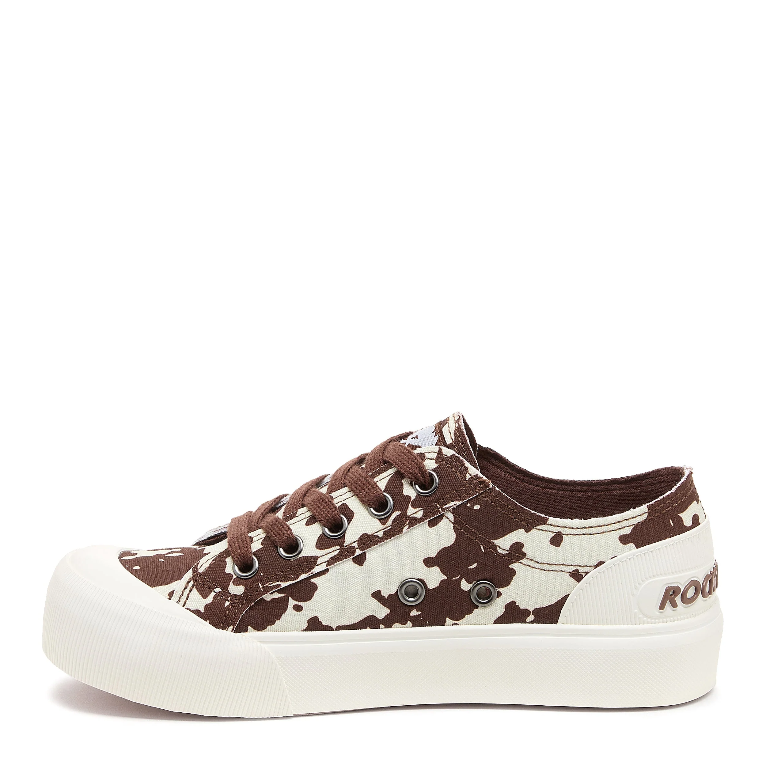 Jazzin Plus Brown Cow Print Trainers - Image 4