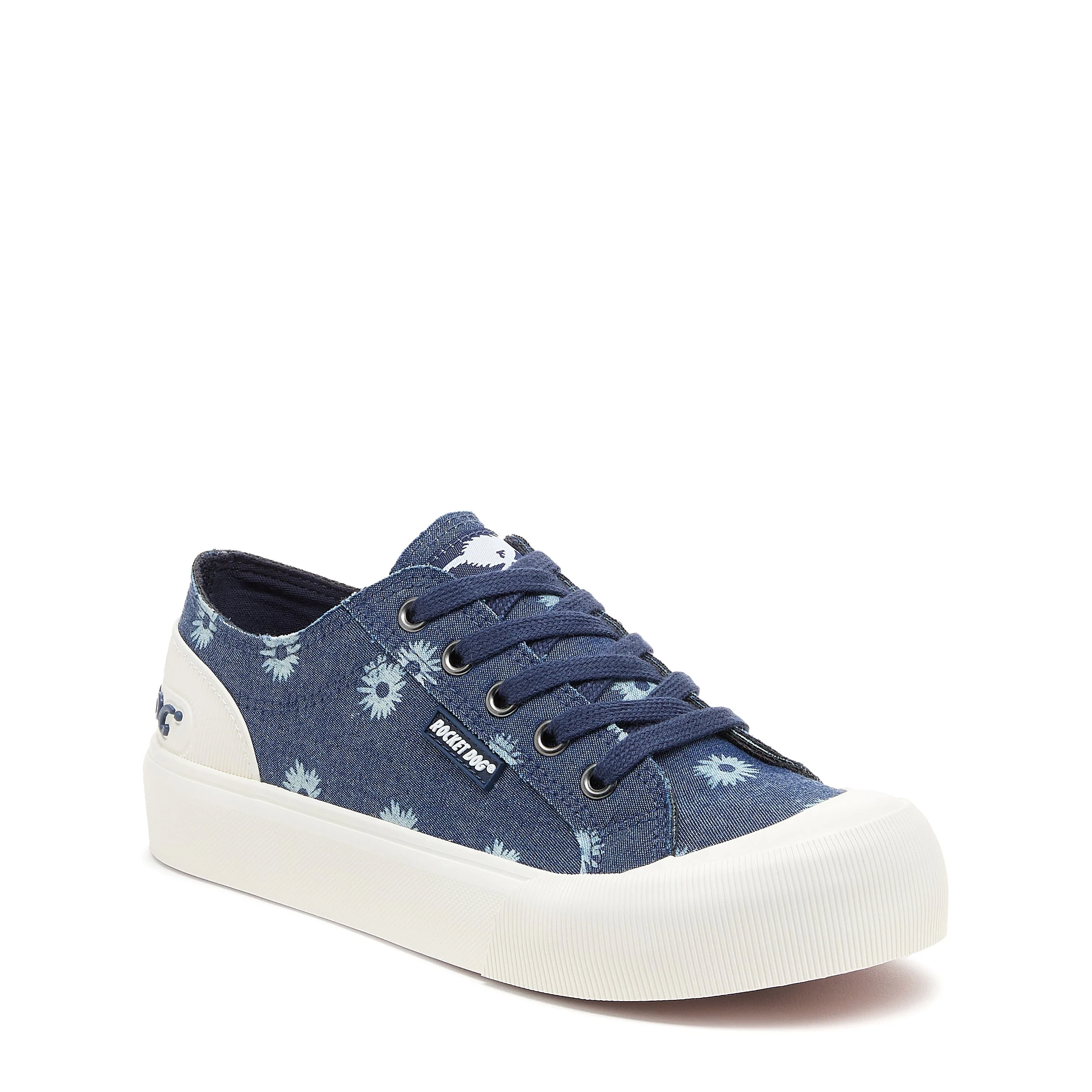 Jazzin Plus Denim Blue Floral Print Trainers - Image 3