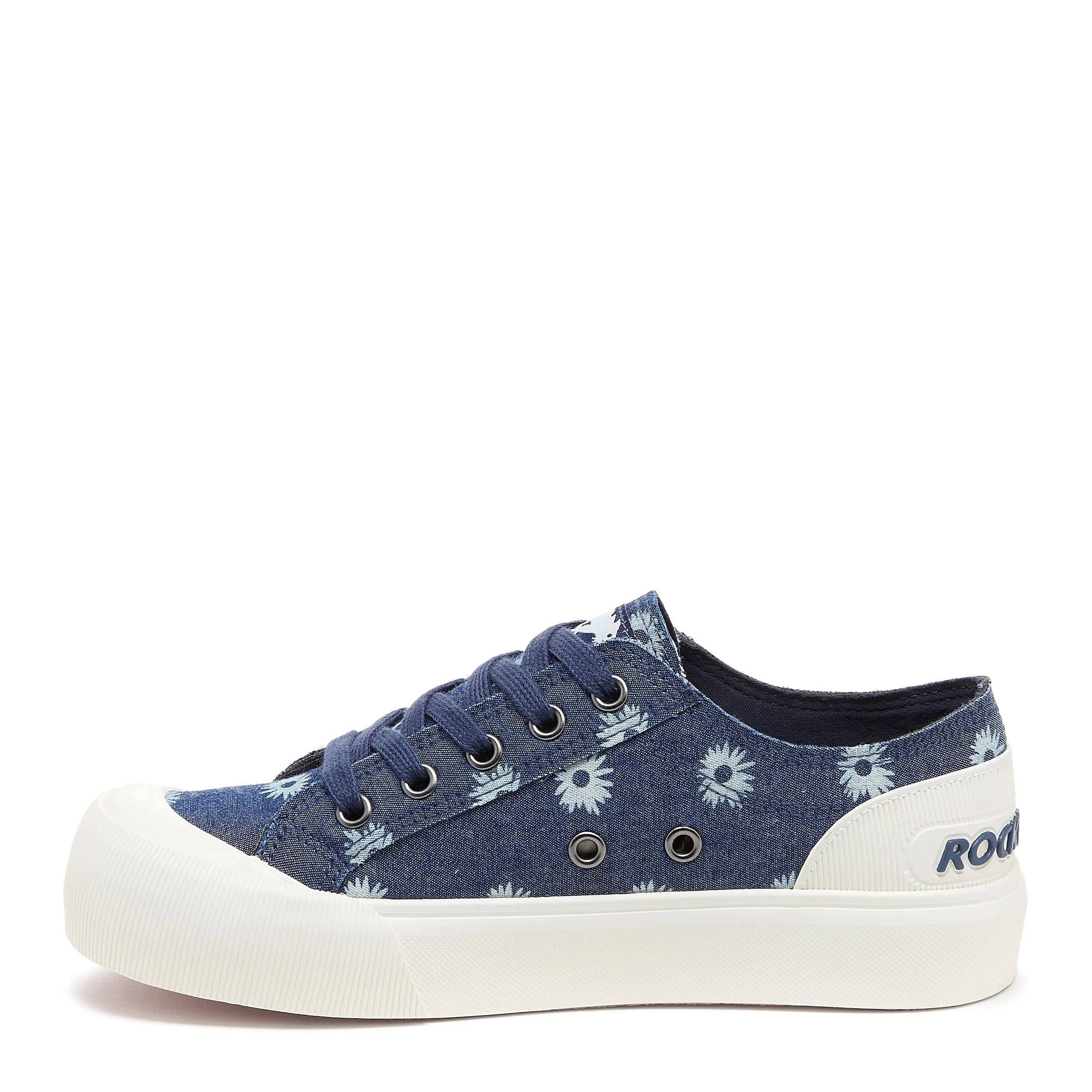 Jazzin Plus Denim Blue Floral Print Trainers - Image 4
