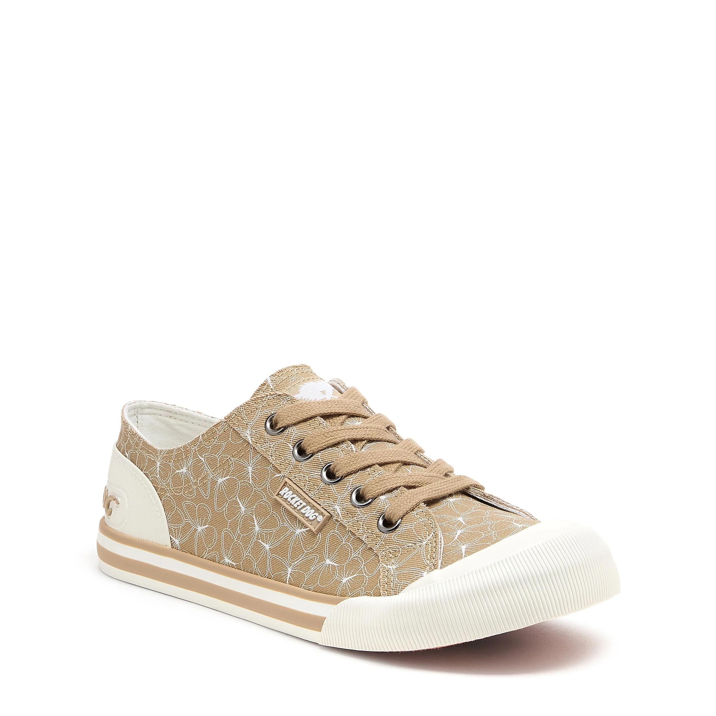 Jazzin Tan Geometric Print Trainers - Image 2