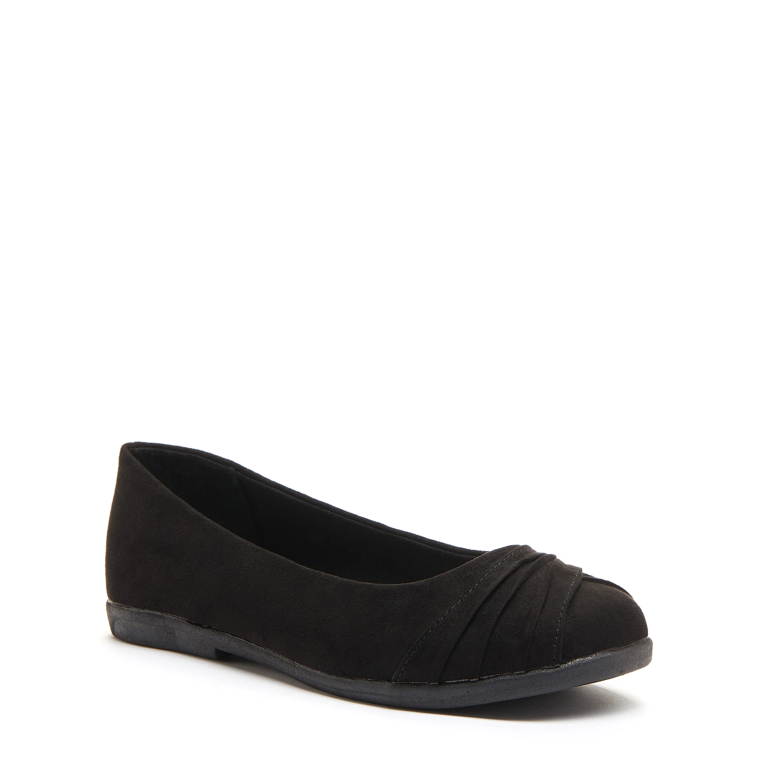 Jupiter Black Slip-On Casual Ballet Pump Shoes - Image 2