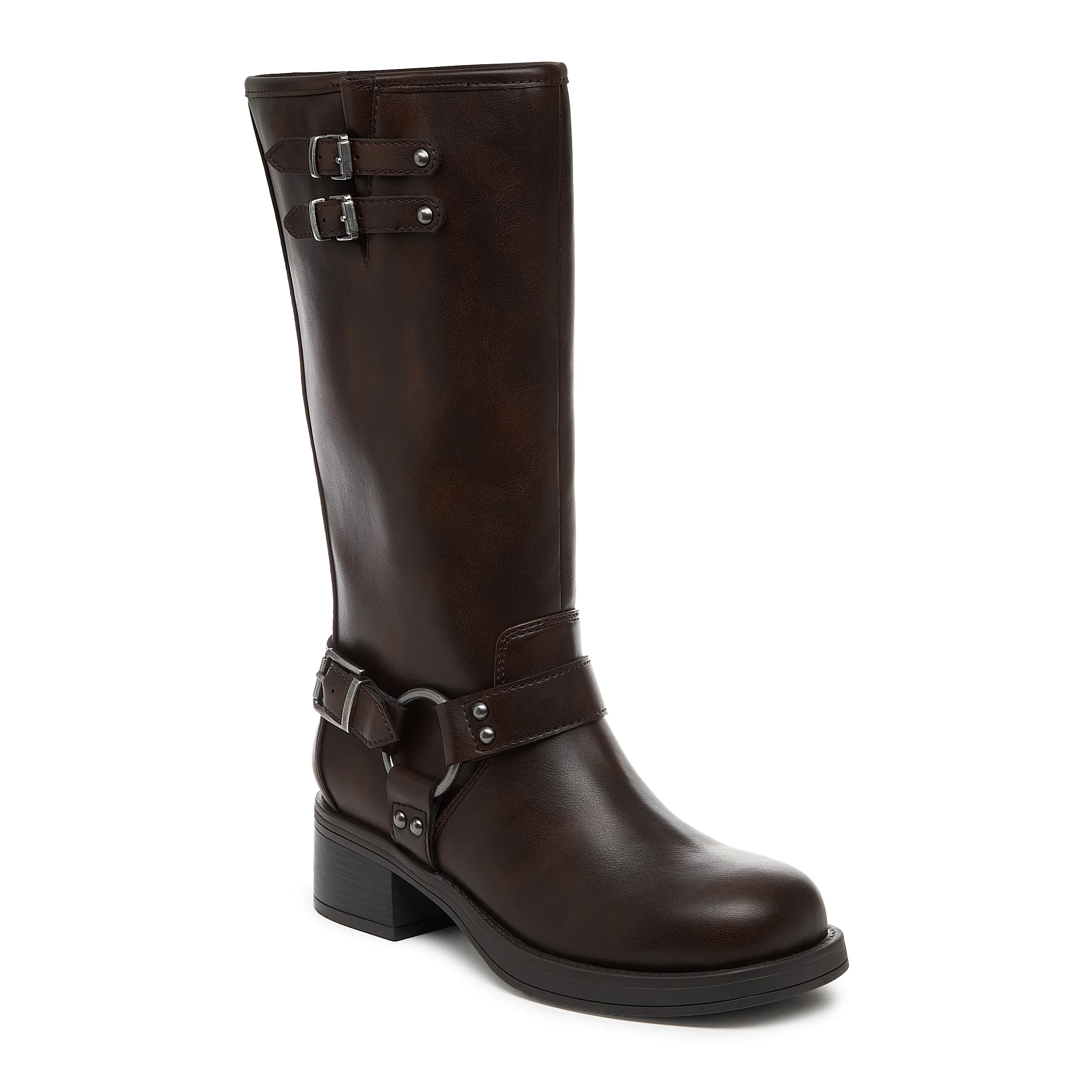 Nash Brown Tall Biker Boots - Image 2
