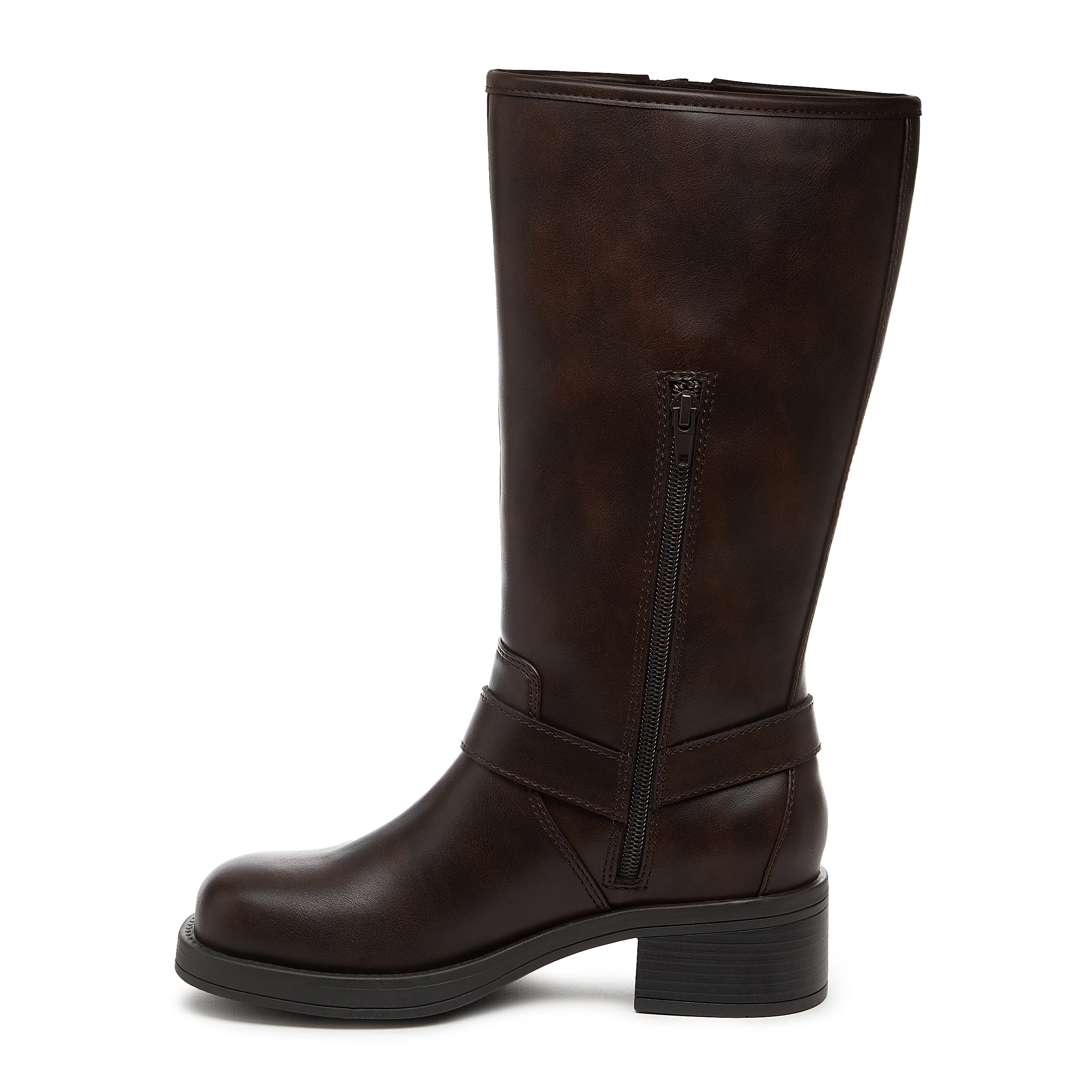 Nash Brown Tall Biker Boots - Image 3