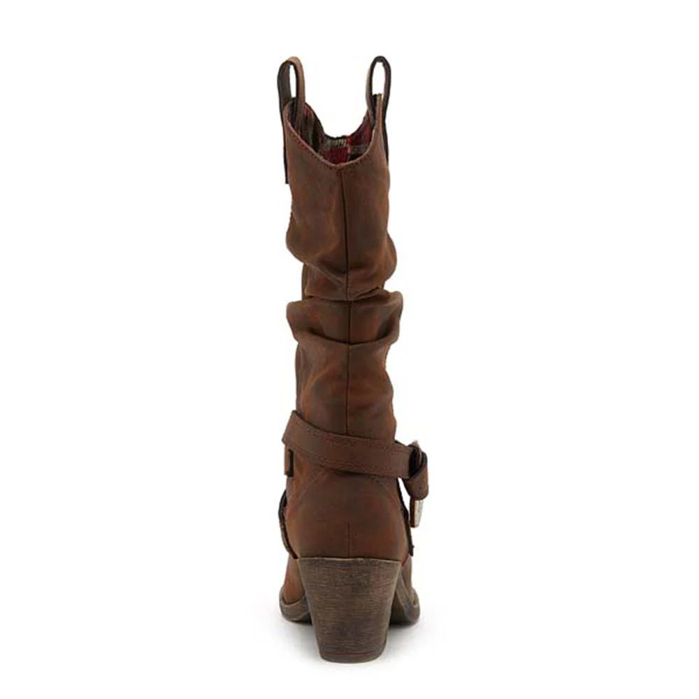 Sidestep Brown Western Cowboy Boot - Image 3