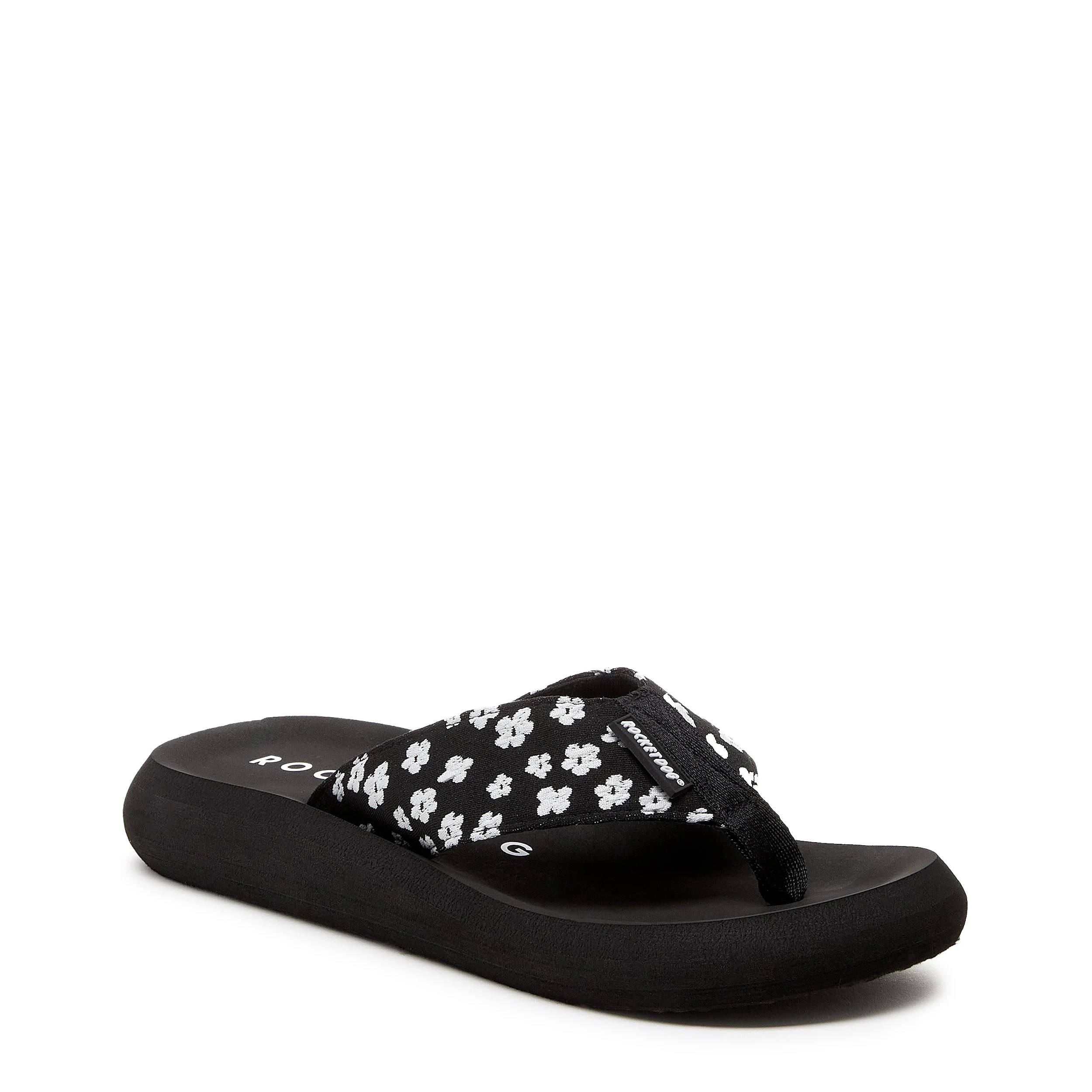 Spotlight Black Ditsy Floral Flip-Flops - Image 2