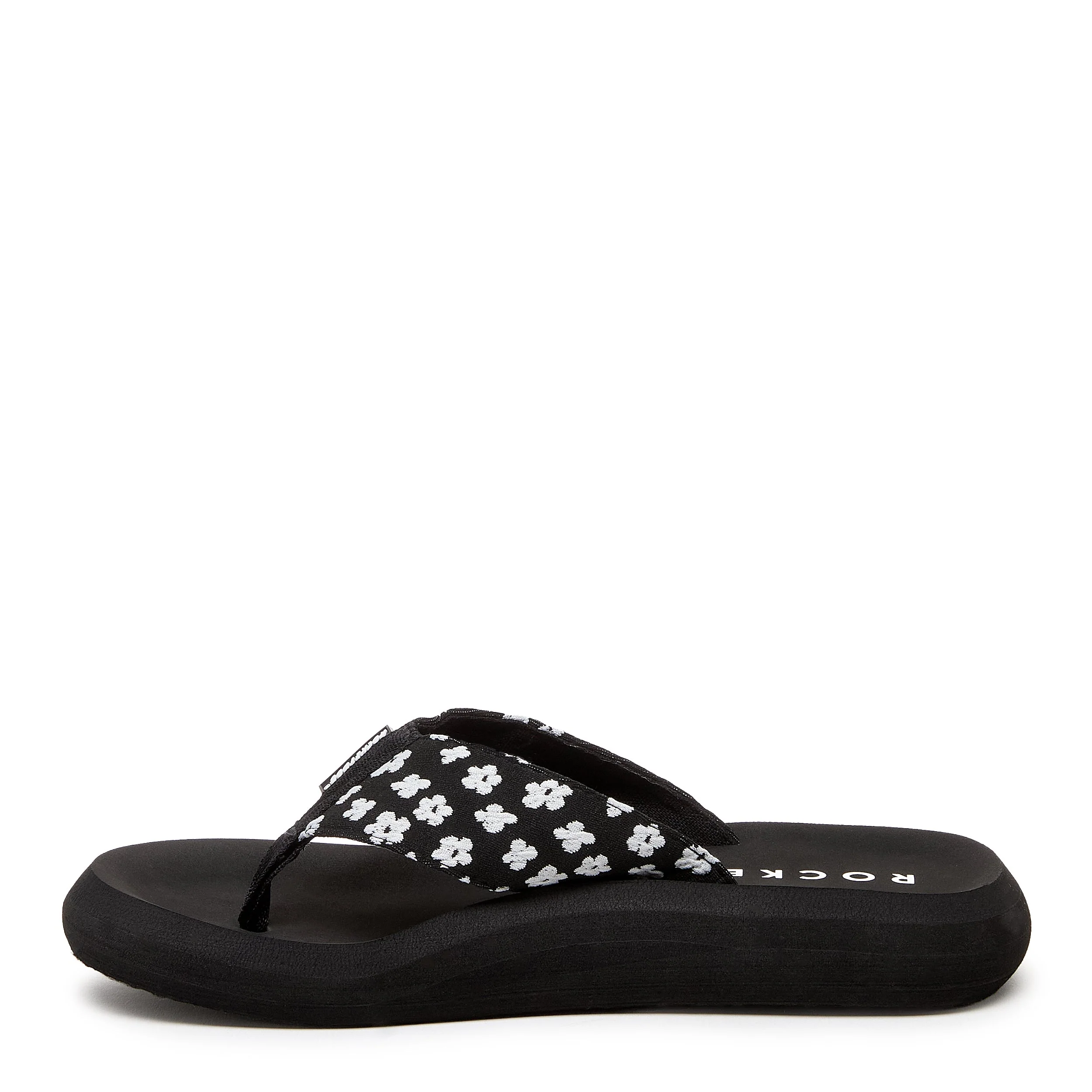 Spotlight Black Ditsy Floral Flip-Flops - Image 3