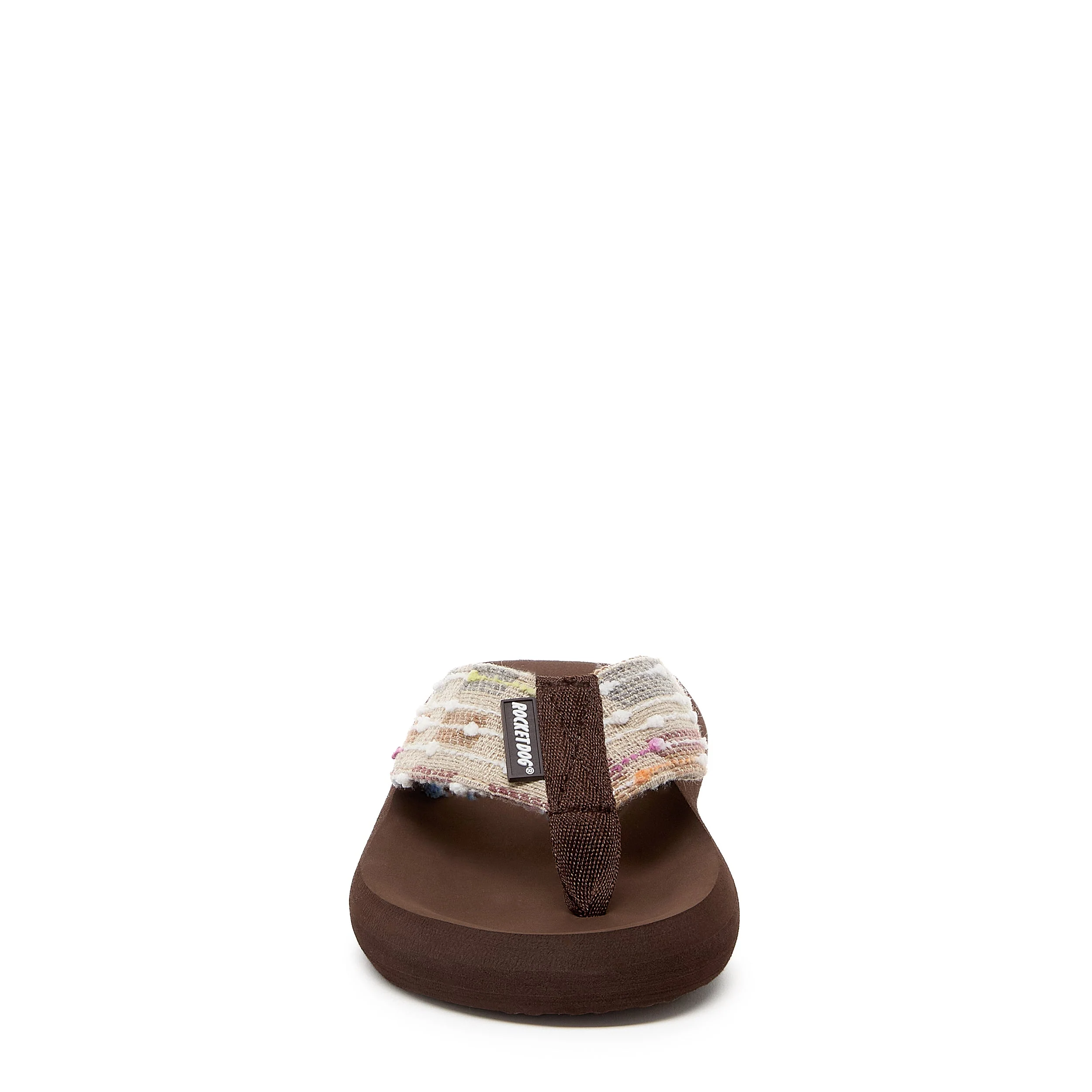 Spotlight Brown Multi Woven Flip-Flops - Image 3