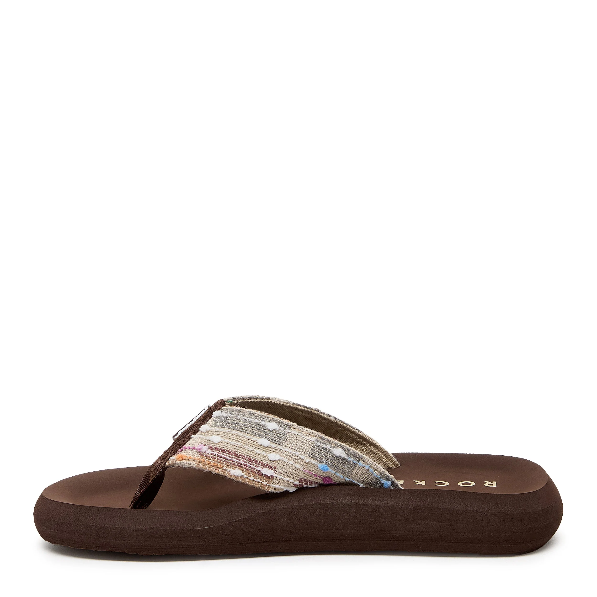 Spotlight Brown Multi Woven Flip-Flops - Image 4