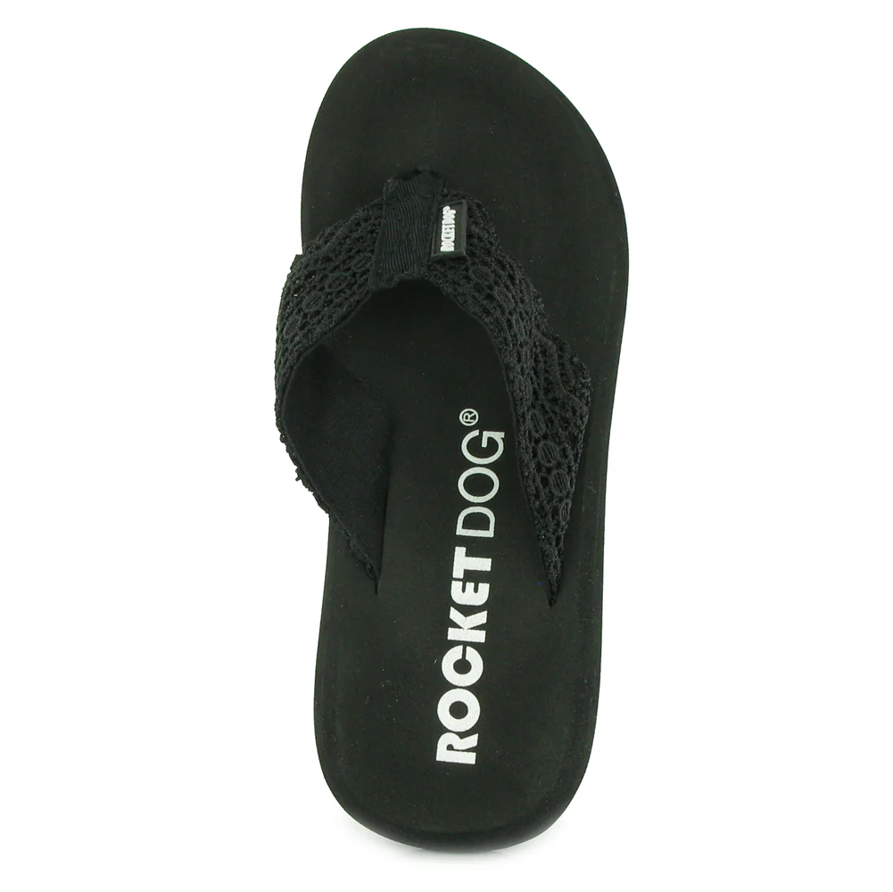 Spotlight Black Crochet Flip-Flops - Image 3