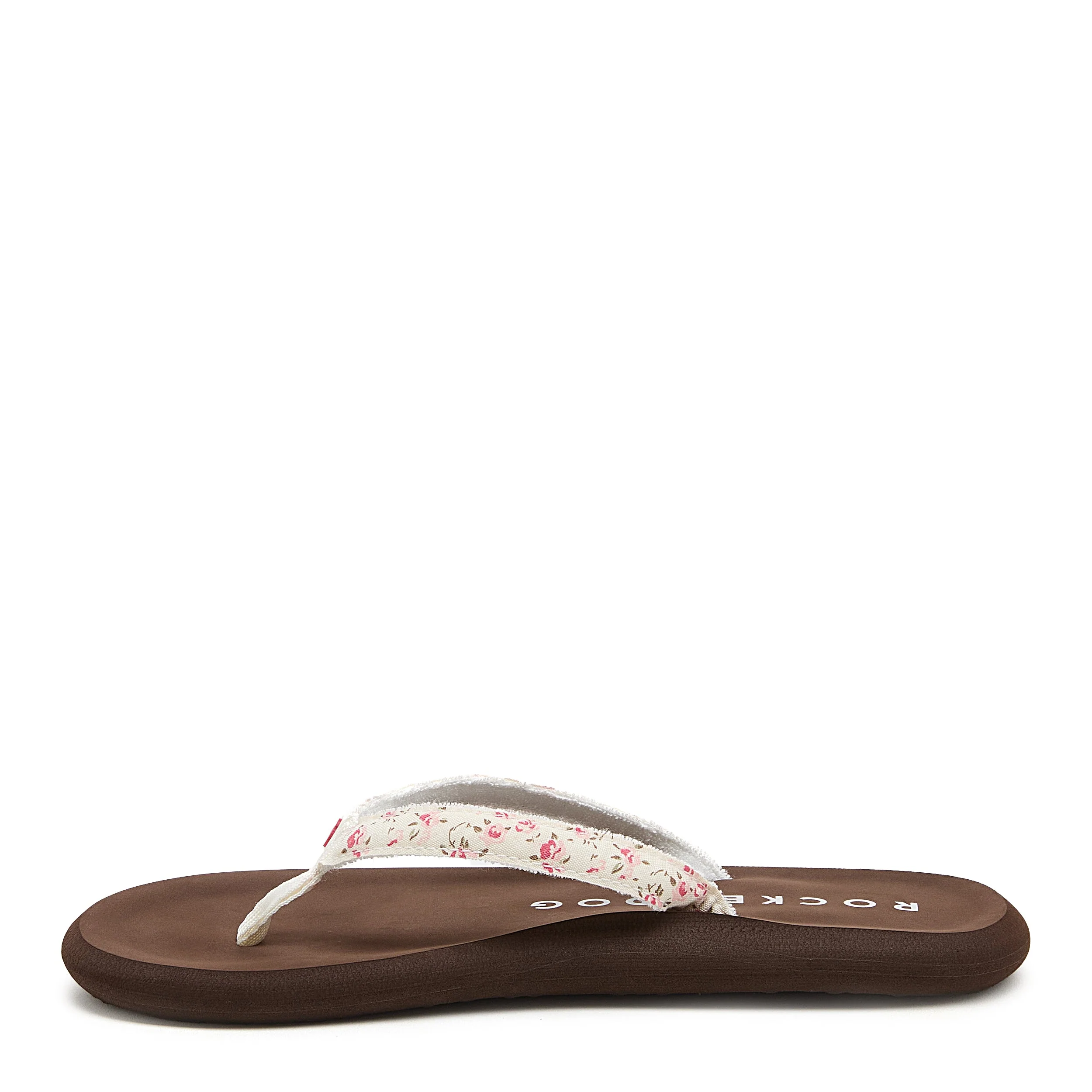 Sunset Slim Brown Floral Flip-Flops - Image 3